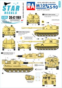 画像1: STAR DECALS[SD35-C1161]1/35 中近東におけるイギリス王立砲兵連隊　1991年湾岸戦争でのイギリス軍所属のＭ１０９　2003年イラク戦争でのＡＳー９０ (1)