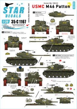画像1: STAR DECALS[SD35-C1167]1/35 朝鮮戦争のアメリカ海兵隊所属のM46パットン