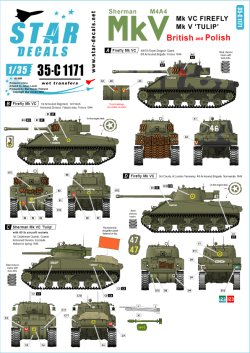 画像1: STAR DECALS[SD35-C1171]1/35 シャーマンMk V　英国とポーランドのMk V 'チューリップ'とMk VC ファイアフライ