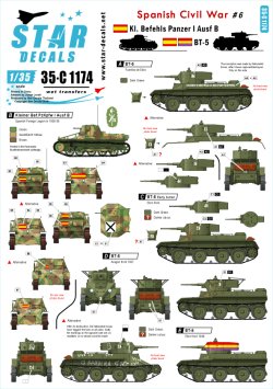 画像1: STAR DECALS[SD35-C1174]1/35 WWII 西班 スペイン内戦 #6 ナショナリストのI号戦車と共和派のBT-5のマーキングmarkings.