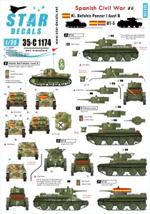 画像1: STAR DECALS[SD35-C1174]1/35 WWII 西班 スペイン内戦 #6 ナショナリストのI号戦車と共和派のBT-5のマーキングmarkings. (1)