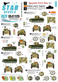 STAR DECALS[SD35-C1175]1/35 WWII 西班 スペイン内戦 #7 ナショナリスト派(反乱軍)に派遣された1号戦車A型