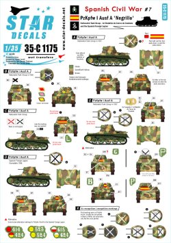 画像1: STAR DECALS[SD35-C1175]1/35 WWII 西班 スペイン内戦 #7 ナショナリスト派(反乱軍)に派遣された1号戦車A型