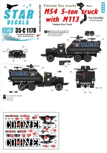 画像1: STAR DECALS[SD35-C1178]1/35 現用 米 ベトナム戦争 ベトナムにおけるガントラック#3 M54 5トントラックにM113車体を載せたガントラック'THE COLONEL(大佐)'(青文字) (1)