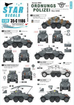 画像1: STAR DECALS[SD35-C1186]1/35 WWII ドイツ 秩序警察所属の装甲車 #1 ADGZ8×8装甲車