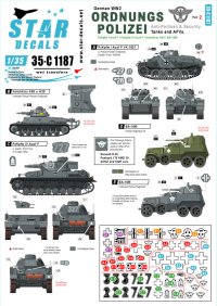 STAR DECALS[SD35-C1187]1/35 WWII ドイツ 秩序警察所属の装甲車 #2 戦車と装甲車のマーキング集　BA-10M、IV号戦車F型他