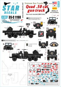 画像1: STAR DECALS[SD35-C1198]1/35 ベトナム戦争 米陸軍 ガントラック＃5 四連装M2銃座搭載のガントラック　フリーダムファイターズ「マッドマン」 (1)