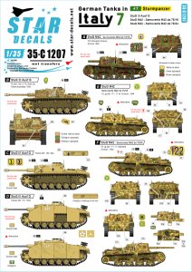 画像1: STAR DECALS[SD35-C1207]1/35 WWII 独 イタリア戦線のドイツ戦車＃7 III号突撃砲G型　セモベンテda75/18 75/34 (1)