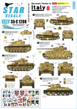画像1: STAR DECALS[SD35-C1208]1/35 WWII 独 イタリア戦線のドイツ戦車＃8 III号指揮戦車G型 III号指揮戦車J型 IV号戦車H型 L3豆戦車 T-34/76
