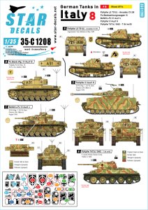 画像1: STAR DECALS[SD35-C1208]1/35 WWII 独 イタリア戦線のドイツ戦車＃8 III号指揮戦車G型 III号指揮戦車J型 IV号戦車H型 L3豆戦車 T-34/76 (1)