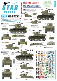 STAR DECALS[SD35-C1221]1/35 WWII 米 太平洋戦線に配備されたアメリカ陸軍所属のM3&M3A1スチュアート