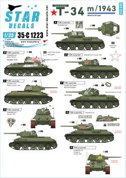 画像1: STAR DECALS[SD35-C1223]1/35WWII ロシア/ソ連 ソビエト赤軍 T-34/76 1943年型