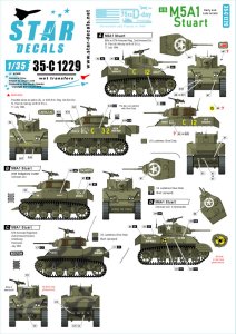 画像1: STAR DECALS[SD35-C1229]1/35 WWII 米 M5A1スチュアートD-デイ75周年スペシャル フランス ノルマンディー1944年 (1)