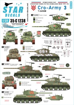 画像1: STAR DECALS[SD35-C1238]1/35 現用 バルカン半島 クロアチア陸軍＃3 祖国戦争でのT-34/85戦車