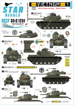 画像1: STAR DECALS[SD35-C1251]1/35 ARVN＃1 南ベトナム陸軍所属の米製戦車 M41/M48A3