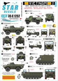 STAR DECALS[SD35-C1252]1/35 ARVN＃2 南ベトナム陸軍所属のAFV V-100コマンドー/M8他