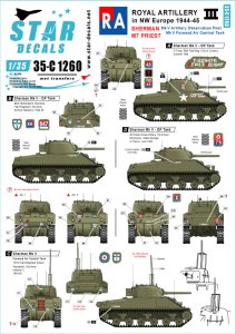 画像1: STAR DECALS[SD35-C1260]1/35 WWII 英 英国王立砲兵隊♯3 北西ヨーロッパのシャーマンOP戦車 M7プリースト (1)