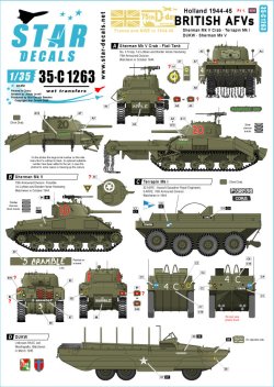 画像1: STAR DECALS[SD35-C1263]1/35 WWII 英 オランダでの英陸軍戦車と装甲車 シャーマンMkV シャーマンクラブ DUKW テラピン水陸両用車