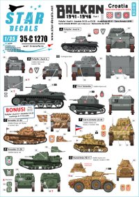STAR DECALS[SD35-C1270]1/35 WWII 独/伊 バルカン半島WWII＃1 第二次世界大戦のクロアチア ウスタシャ民兵組織所属の戦車