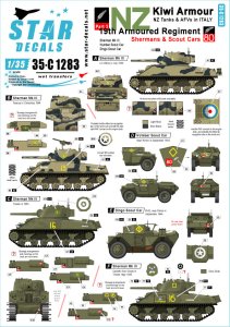 画像1: STAR DECALS[SD35-C1283]1/35 WWII ニュージーランド キウイアーマー＃3 イタリア戦線の第19ニュージーランド装甲連隊 シャーマンMkIII&スカウトカー (1)