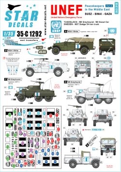 画像1: STAR DECALS[SD35-C1292]1/35 現用 中東/欧 中東での平和維持軍 スエズ シナイ ガザ地区のUNEF ユーゴスラビアとスウェーデン軍車両