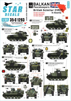 画像1: STAR DECALS[SD35-C1293]1/35 現用 英 バルカン半島の平和維持軍＃11 ボスニアでの英国陸軍シミターCVR(T)/シミター/スパルタン/スルタン