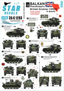 画像1: STAR DECALS[SD35-C1293]1/35 現用 英 バルカン半島の平和維持軍＃11 ボスニアでの英国陸軍シミターCVR(T)/シミター/スパルタン/スルタン (1)