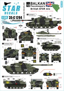 画像1: STAR DECALS[SD35-C1294]1/35 現用 英 バルカン半島の平和維持軍＃12 英国SFOR混成部隊チャレンジャー1/チャレンジャー2/シミターCVR(T)/FV432 (1)