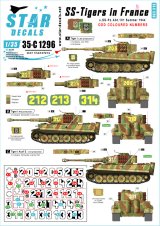 STAR DECALS[SD35-C1296]1/35 WWII 独 フランスでのドイツ武装SSのタイガー＃5 奇数の砲塔番号 SS第101重戦車大隊 1944年夏