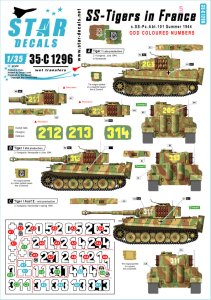 画像1: STAR DECALS[SD35-C1296]1/35 WWII 独 フランスでのドイツ武装SSのタイガー＃5 奇数の砲塔番号 SS第101重戦車大隊 1944年夏 (1)