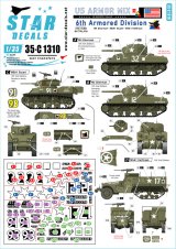 STAR DECALS[SD35-C1310]1/35 WWII 米軍AFV特集＃3 欧州戦線の第6機甲師団 M4シャーマン/M5A1スチュアート/M3A1ハーフトラック