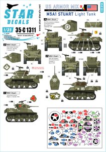 画像1: STAR DECALS[SD35-C1311]1/35 WWII 米軍AFV特集＃4 欧州戦線でのM5A1スチュアート軽戦車1944〜45 (1)