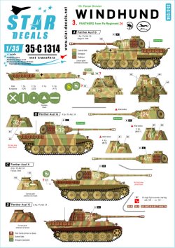 画像1: STAR DECALS[SD35-C1314]1/35 WWII 独 グレイハウンド＃3 第116装甲師団第24戦車連隊所属のパンサー戦車