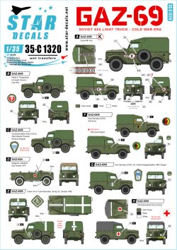 画像1: STAR DECALS[SD35-C1320]1/35 現用 ソ/露 GAZ-69 冷戦時代のソビエト連邦とワルシャワ条約機構のGAZ/UAZ-69およびGAZ-69A