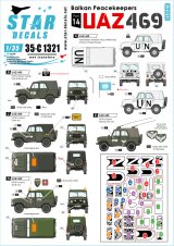 STAR DECALS[SD35-C1321]1/35 現用 欧/ユーゴ ボスニアとコソボでのUAZ-469 UN/IFOR/SFOR/KFORのマーキング