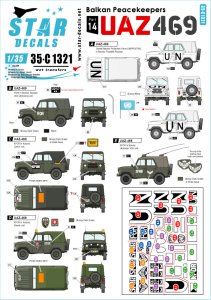 画像1: STAR DECALS[SD35-C1321]1/35 現用 欧/ユーゴ ボスニアとコソボでのUAZ-469 UN/IFOR/SFOR/KFORのマーキング (1)