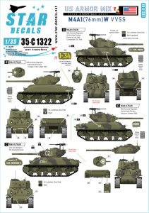 画像1: STAR DECALS[SD35-C1322]1/35 WWII 米軍AFV特集＃5 ヨーロッパでのM4A1(76)W 1944〜45 第32機甲連隊 第66機甲連隊 第81戦車大隊 (1)