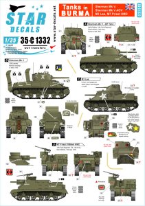 画像1: STAR DECALS[SD35-C1332]1/35 WWII 英 イギリス陸軍 ビルマ戦線の英軍戦車 シャーマンMkV シャーマンMkV AOP M3リー M7プリーストHMC (1)