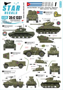 画像1: STAR DECALS[SD35-C1337]1/35 現用 キューバ軍の戦車とAFV＃1 M4A3E8シャーマン A34コメット スタッグハウンド グレイハウンド M3A1スカウトカー M3A1スチュアート (1)