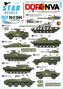 画像1: STAR DECALS[SD35-C1344]1/35 現用 東ドイツ国家人民軍＃3 T-72とAFV 1960〜80年代 小サイズ車番 国籍マーク (1)