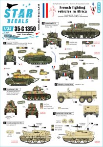 画像1: STAR DECALS[SD35-C1350]1/35 WWII アフリカでの自由フランス軍装甲車 パート3 ホチキスH39 ルノーFT-17 ユニバーサルキャリア バレンタインIII MkV (1)