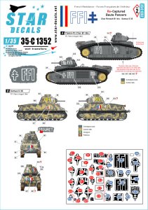 画像1: STAR DECALS[SD35-C1352]1/35 WWII FFI＃2 FFI(フランス国内軍)に再鹵獲された仏製戦車 ルノーB1bis ソミュアS35 (1)