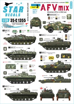 画像1: STAR DECALS[SD35-C1355]1/35 現用 ウクライナの戦争＃3 ウクライナ軍の装甲戦闘車輌 BRDM-2 BMP-1P BMP-2(2022年)