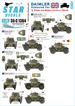 画像1: STAR DECALS[SD35-C1364]1/35 WWII イギリス軍 ダイムラー装甲車＃1 イギリス軍 自由ベルギー軍(1944-1945年)