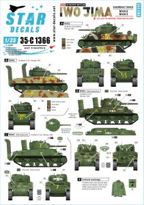 画像1: STAR DECALS[SD35-C1366]1/35 WWII アメリカ 太平洋戦線 硫黄島の戦い アメリカ海兵隊第3/第4戦車大隊のM4A2/M4A3シャーマン戦車 (1)