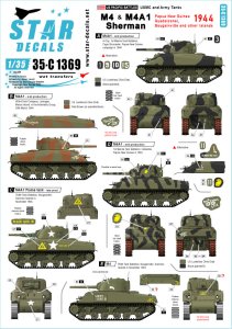 画像1: STAR DECALS[SD35-C1369]1/35 WWII アメリカ 太平洋戦線 1944年の戦い M4/M4A1シャーマン戦車 パプア＝ニューギニア/ガダルカナル/ブーゲンビル/他 (1)