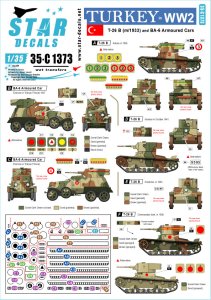 画像1: STAR DECALS[SD35-C1373]1/35 WWII トルコ 第二次大戦中のトルコ軍装甲車輌 T-26B(1933年型)軽戦車/BA-6装甲車(1930-40年代) (1)