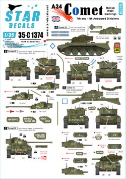 画像1: STAR DECALS[SD35-C1374]1/35 WWII イギリス A34コメット 第7機甲師団/第11機甲師団