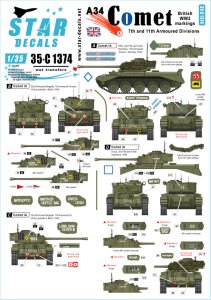 画像1: STAR DECALS[SD35-C1374]1/35 WWII イギリス A34コメット 第7機甲師団/第11機甲師団 (1)