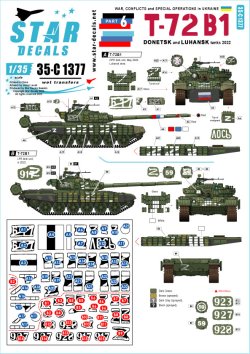 画像1: STAR DECALS[SD35-C1377]1/35 現用 ウクライナの戦争＃6 ドネツク共和国/ルガンスク共和国のT-72B1戦車(2022年)